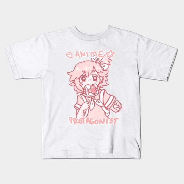 Anime Protagonist Kids T-Shirt by Dragon_doggo